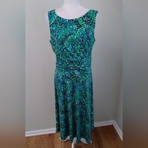 Jessica Howard Green & Blue Printed Midi Dress